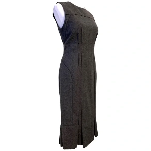 Magaschoni | NWOT Sleeveless Midi Sheath Dress in Charcoal Gray Size 2 - Picture 3 of 16